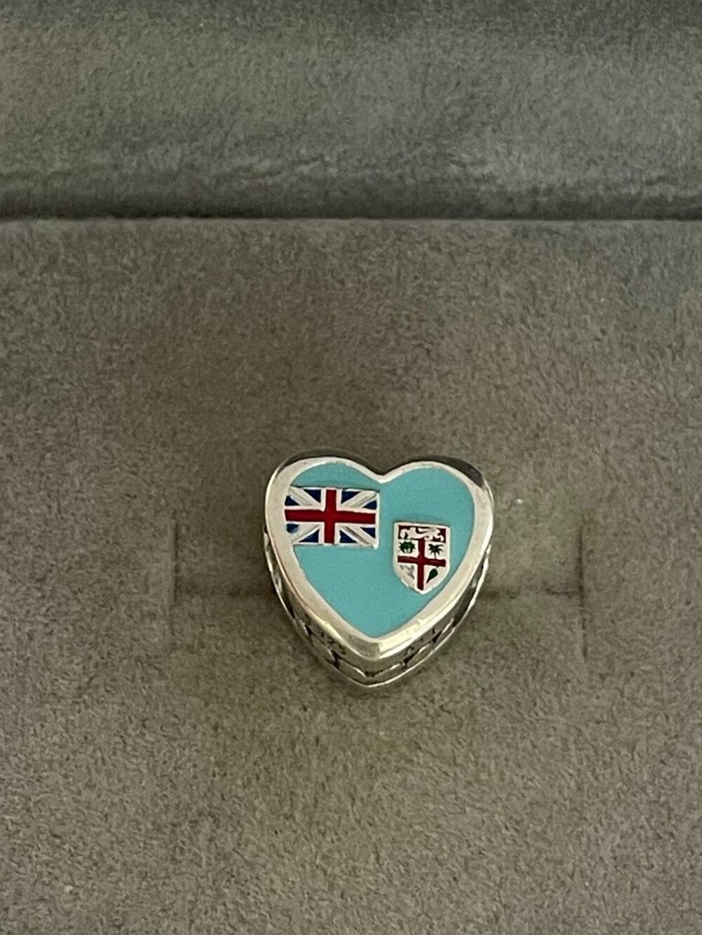 Pandora Fiji Flag Heart Charm